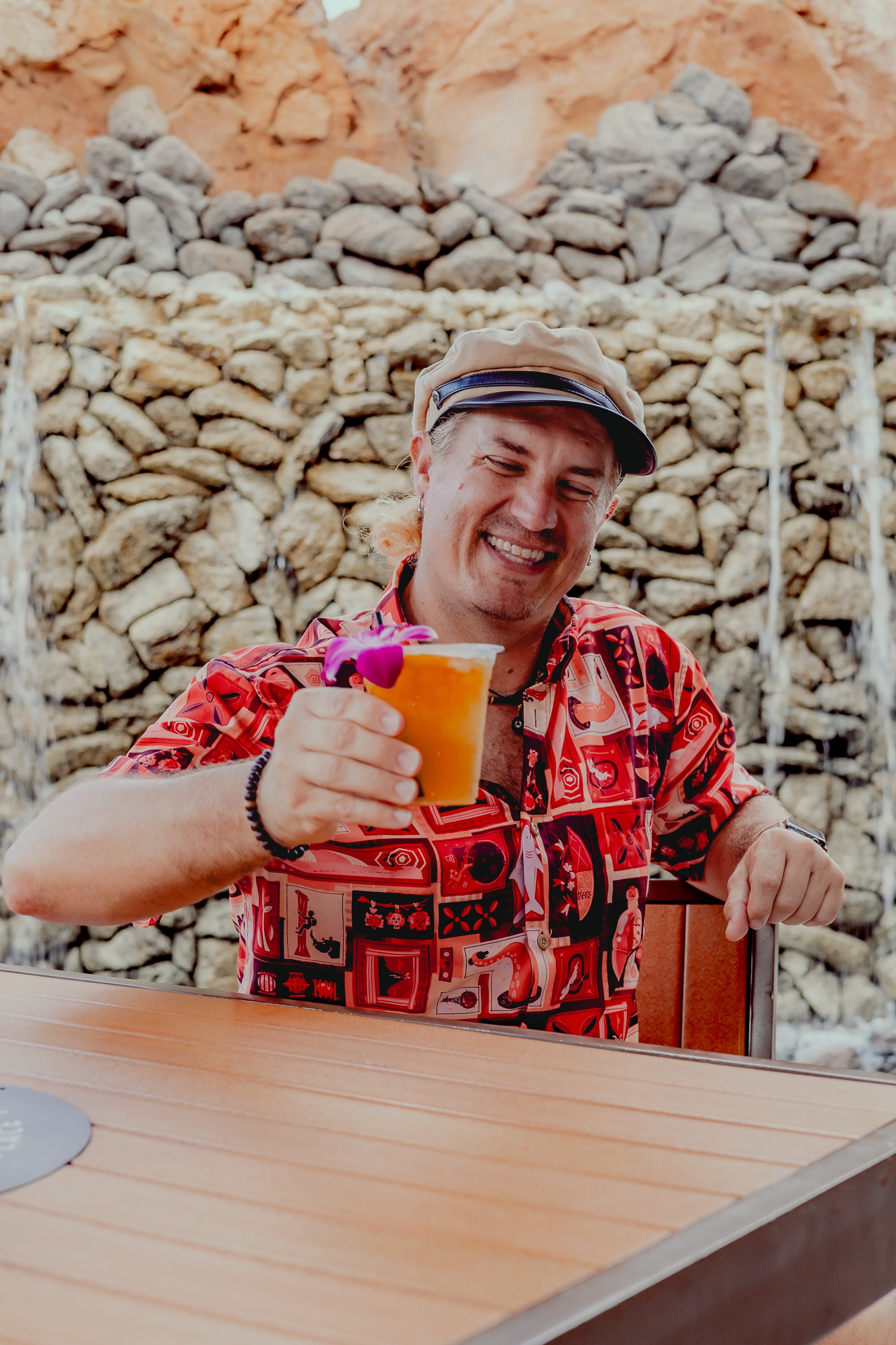 Red Lava Tiki Tiki Button Up Shirt