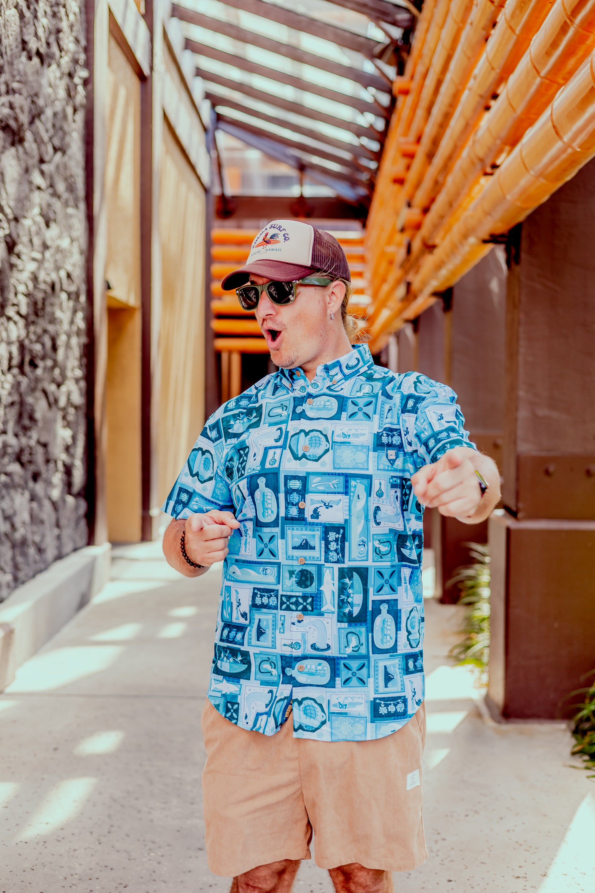 Blue Hawaii Tiki Tiki Aloha Shirt - NOW SHIPPING