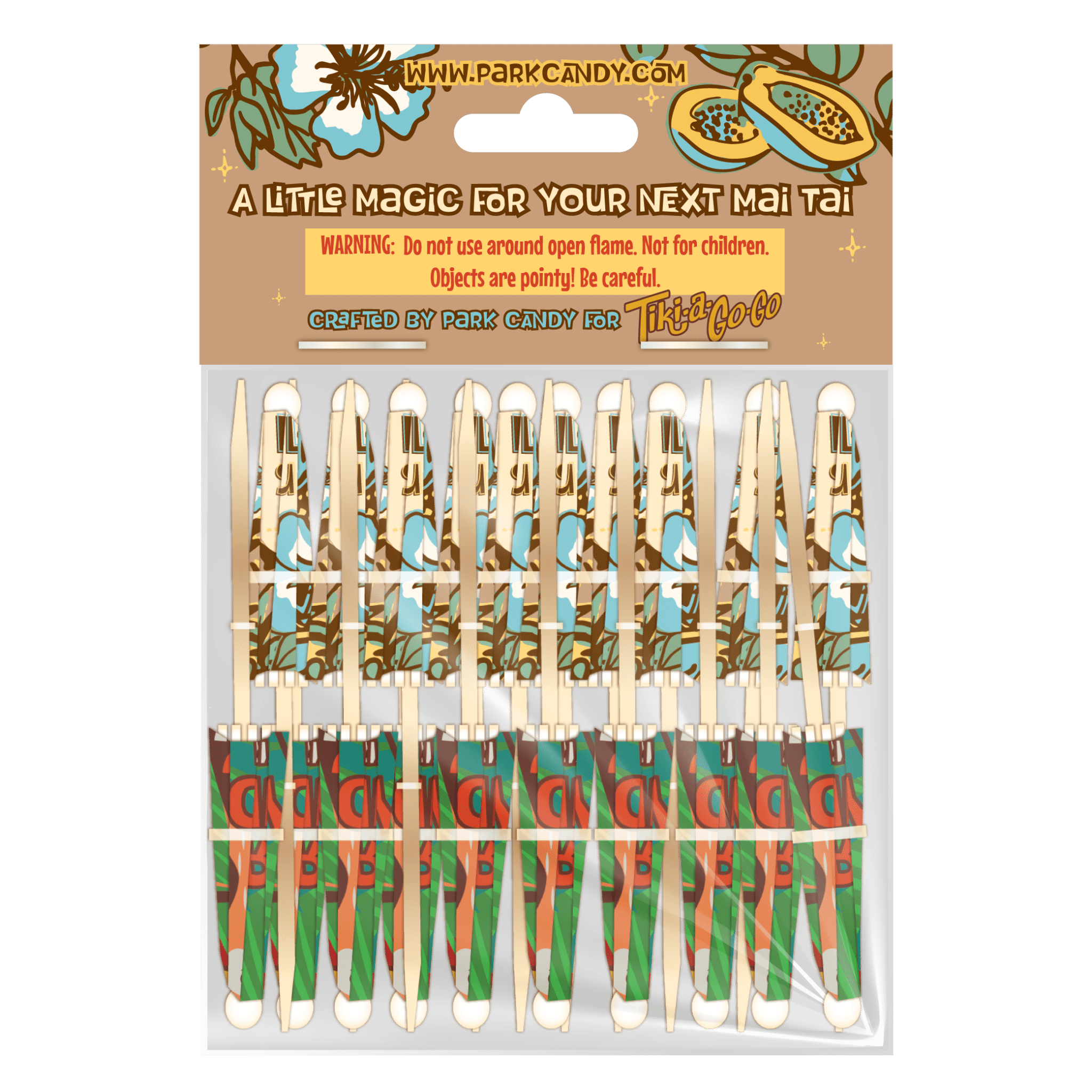 Park Candy Island Supply x Tiki - a - Go - Go Cocktail Umbrellas (20 - Pack) | Park Candy
