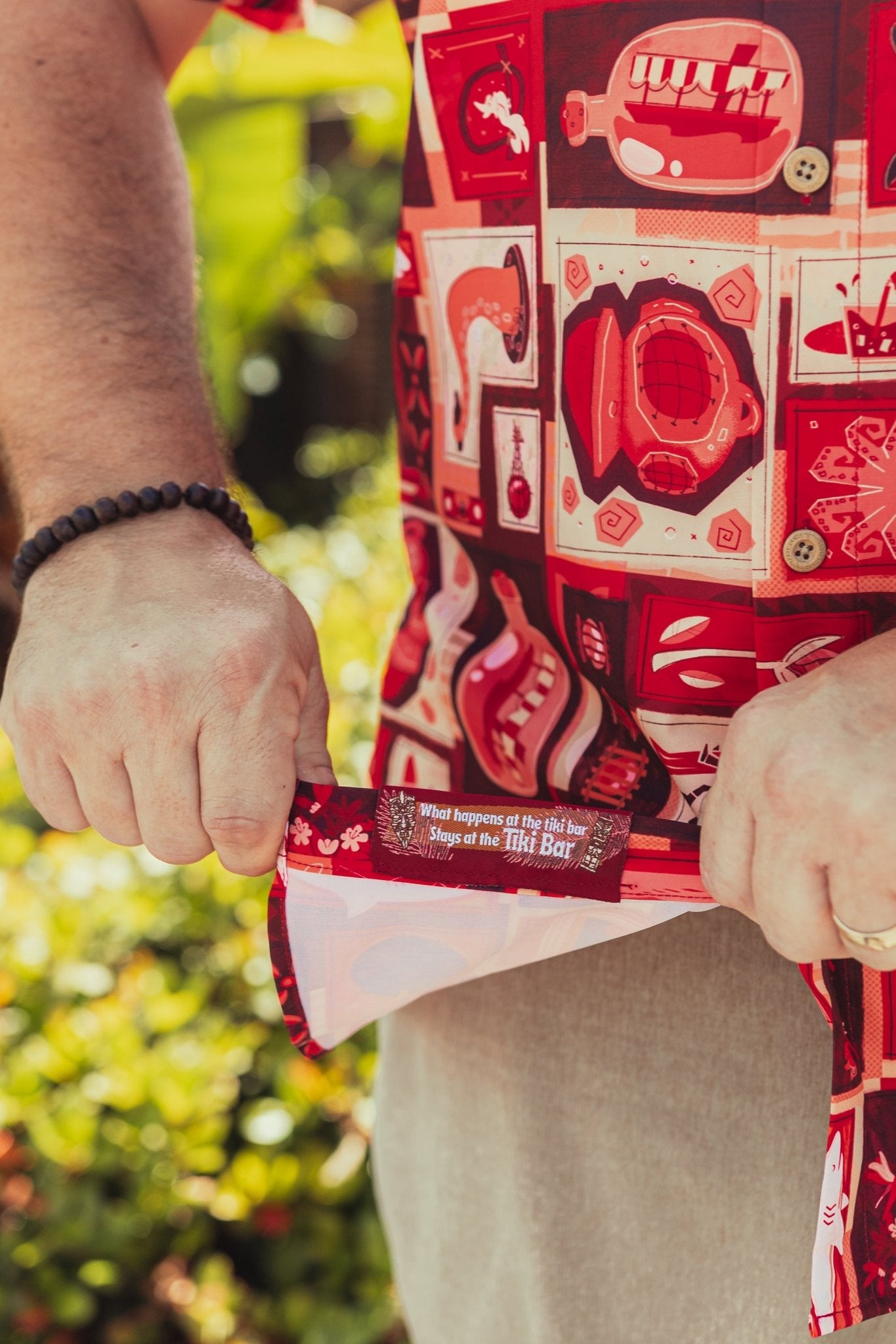 Red Lava Tiki Tiki Button Up Shirt | Park Candy