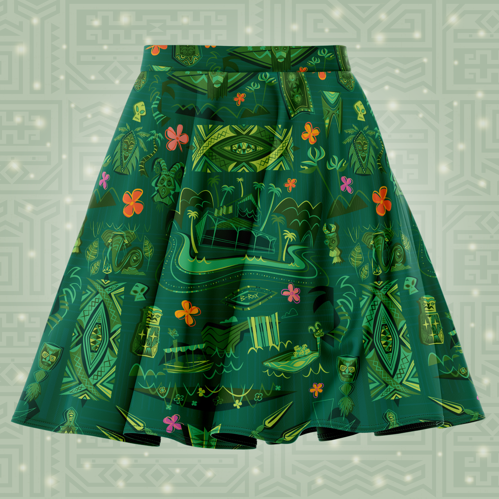 Jungle River Midi Skirt