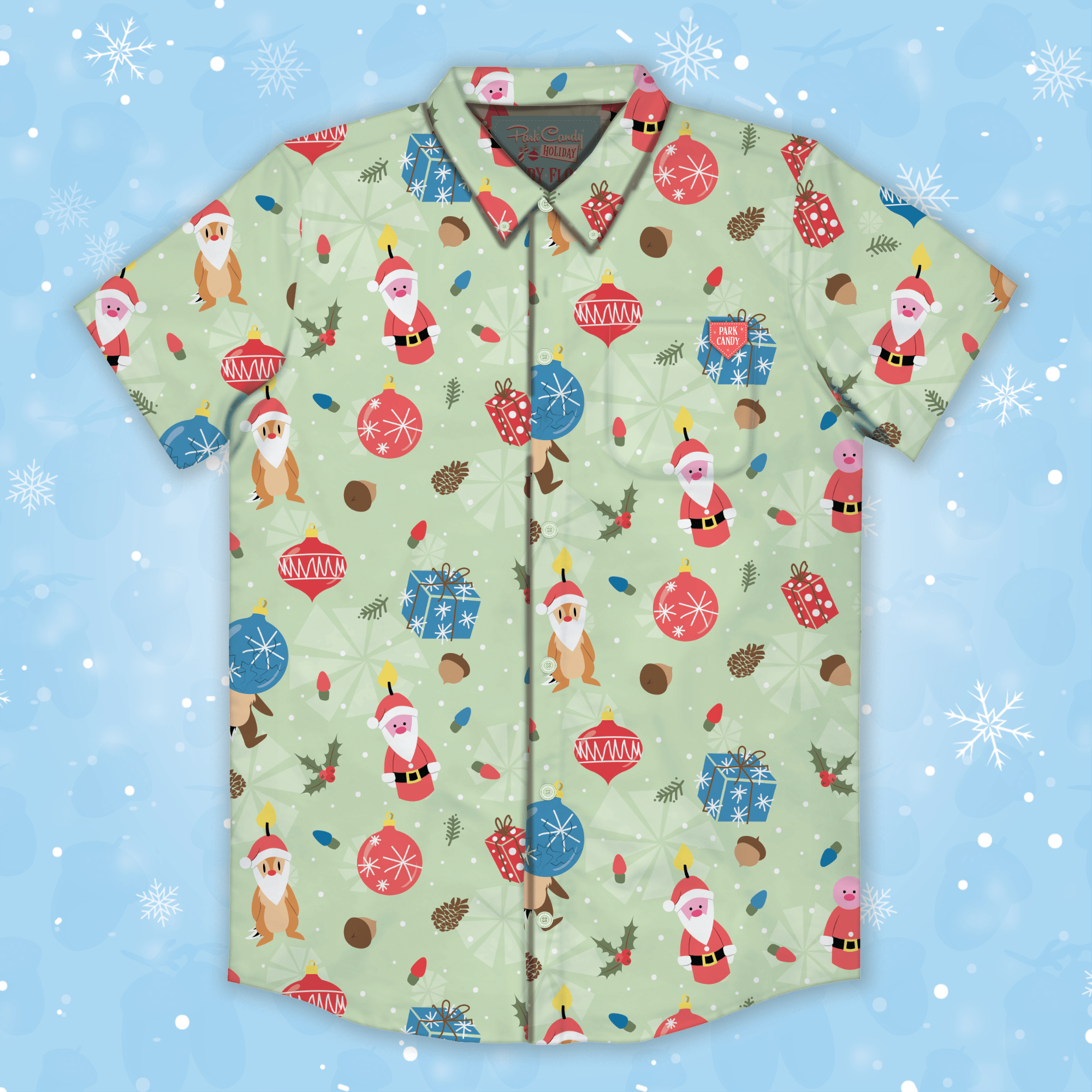 Chipmunk Cheer Button Up Shirt - DECEMBER PREORDER | Park Candy