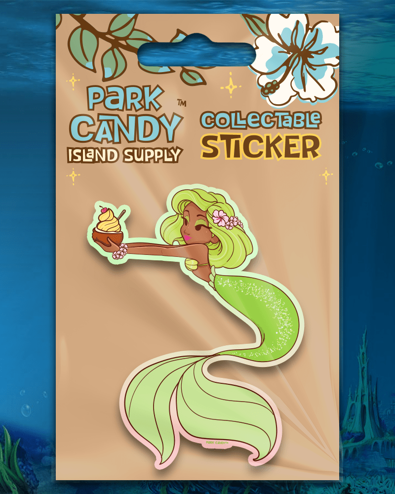Green Mermaid Lagoon Pixie Dust Sticker | Park Candy
