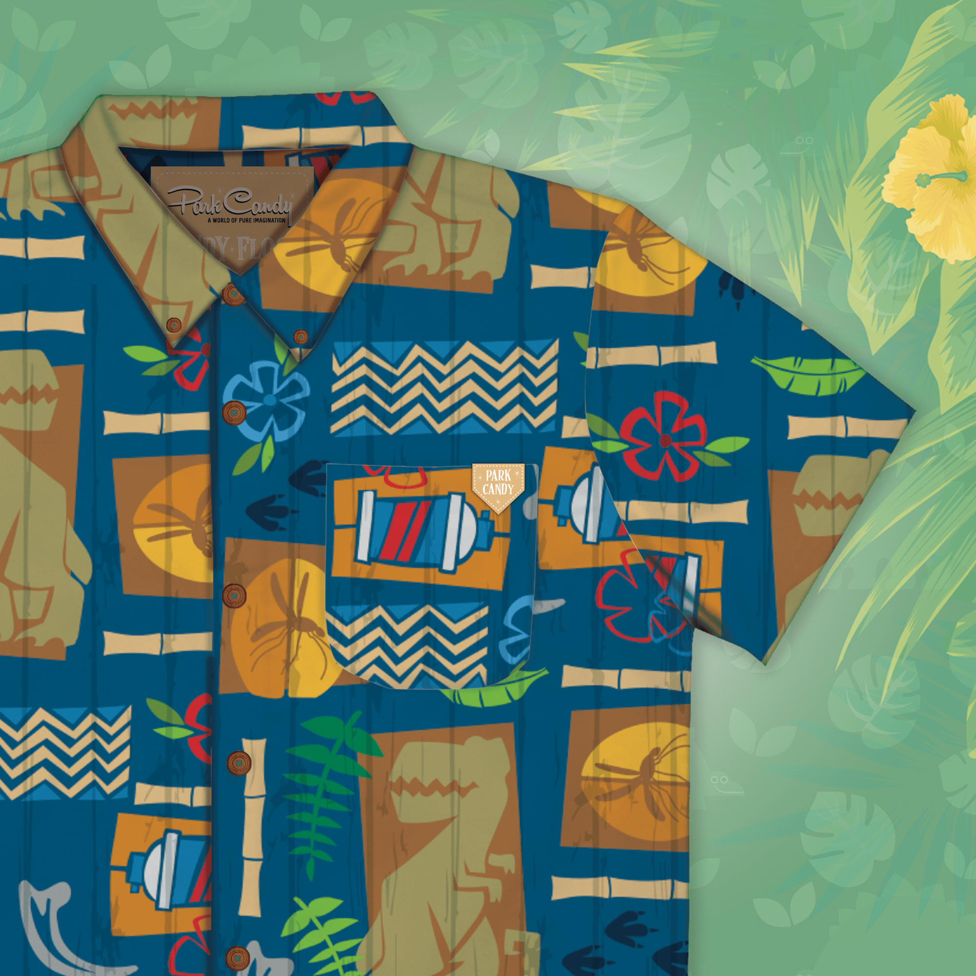 jurassic park dress shirt Jurassic World Park T-Rex Hawaiian Button Down Dress Shirt imagikids