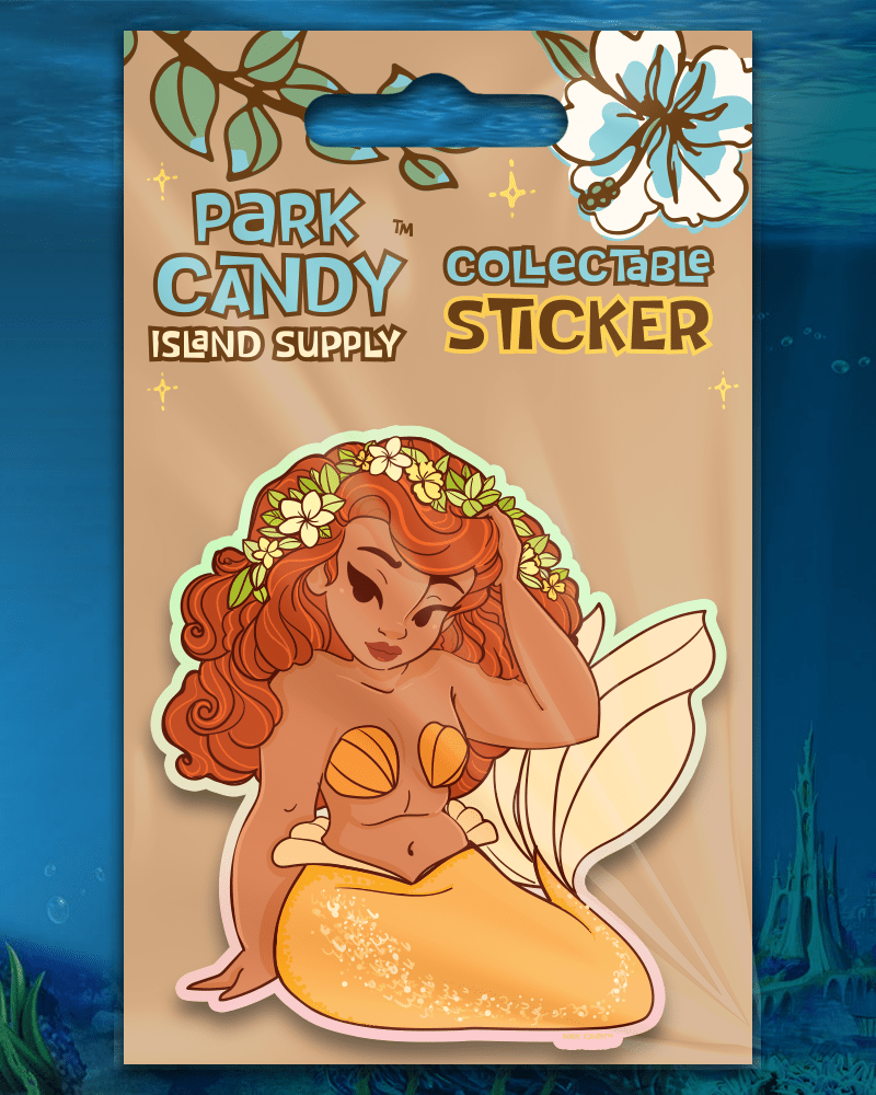 Orange Mermaid Lagoon Pixie Dust Sticker | Park Candy