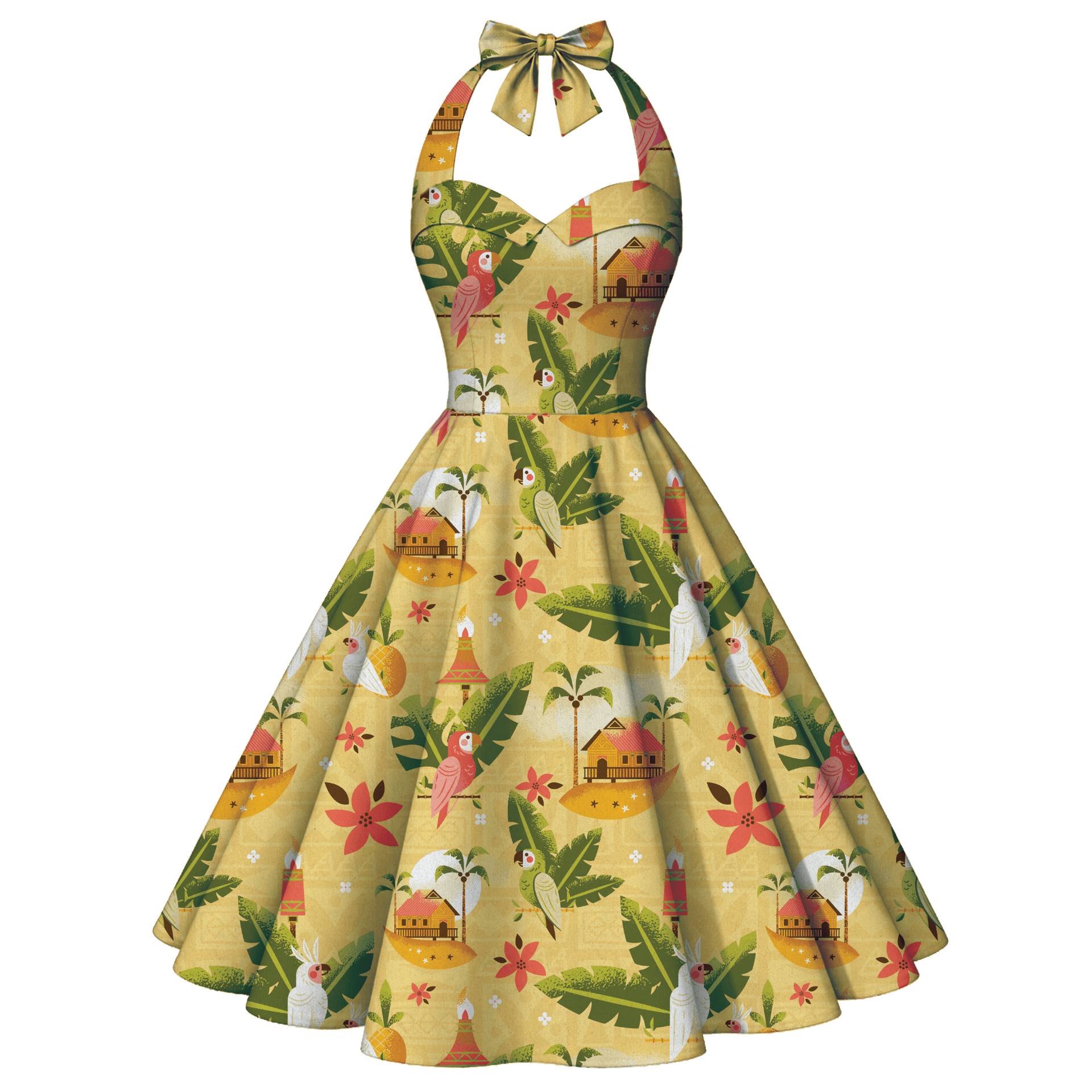 Polynesian Paradise Sweetheart Swing Dress L Polynesian Paradise Sweetheart Swing Dress L