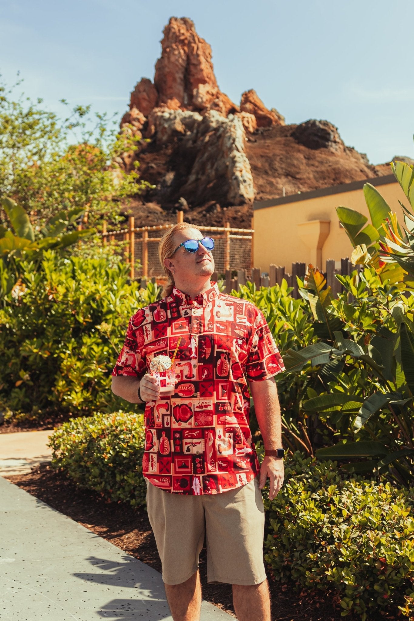 Red Lava Tiki Tiki Button Up Shirt | Park Candy