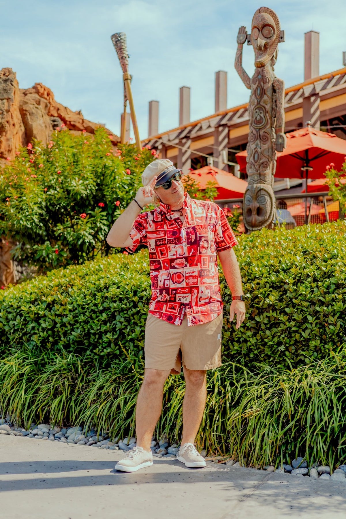 Red Lava Tiki Tiki Button Up Shirt | Park Candy