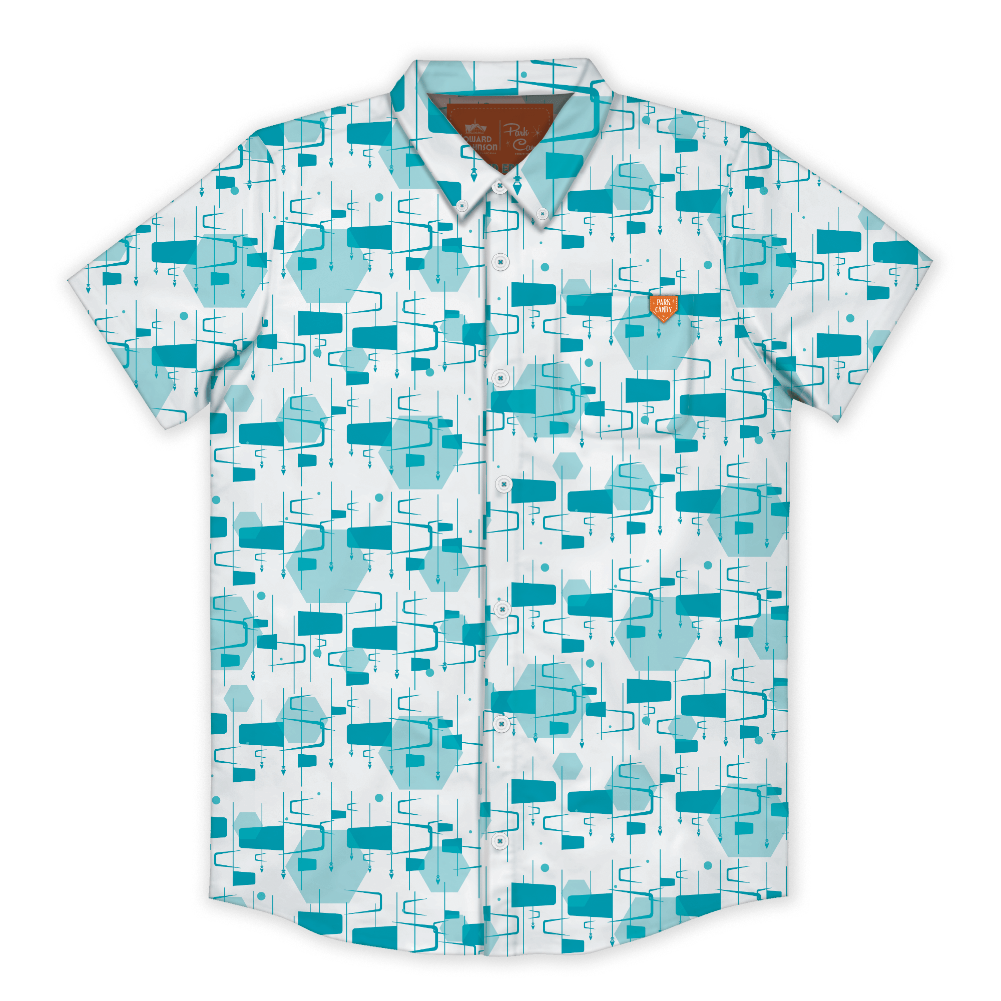 Retro Future Button Up Shirt | Howard Johnson Anaheim | Park Candy