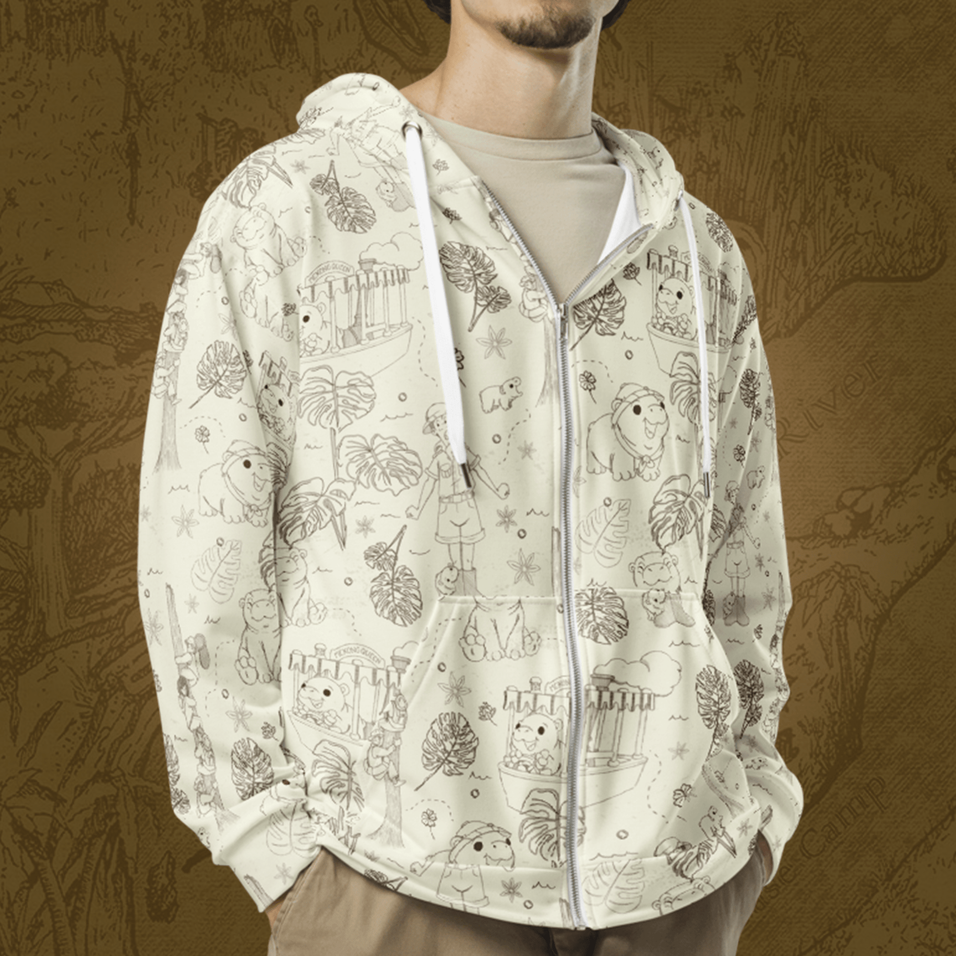 トップス L.G.B Sculls Hooded Zip Up Jaket Parker Women Men Oversized Harajuku Y2K Spider Graphic Hoodie Long Sleeve