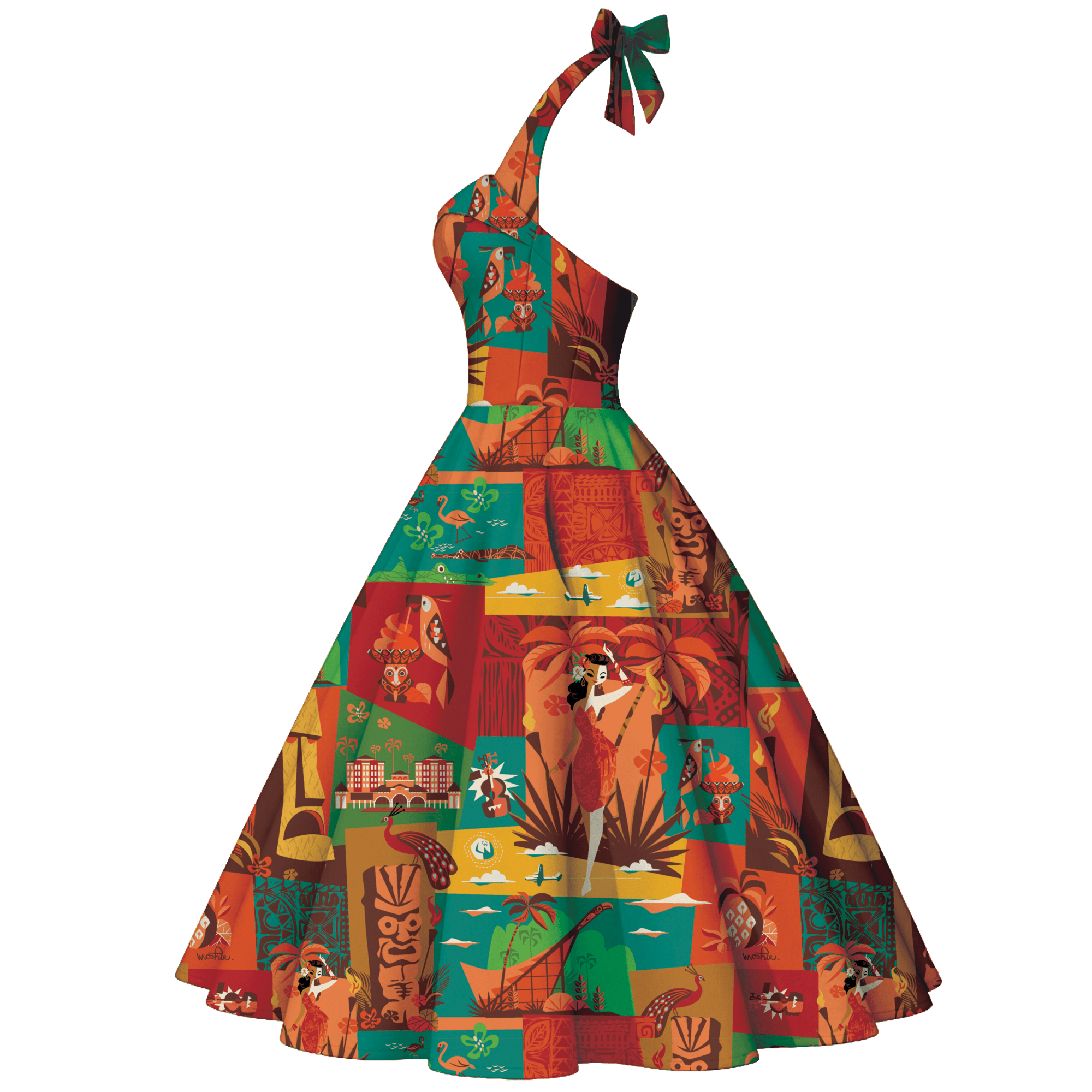 Tiki - A - Go - Go Sweetheart Swing Dress | Park Candy