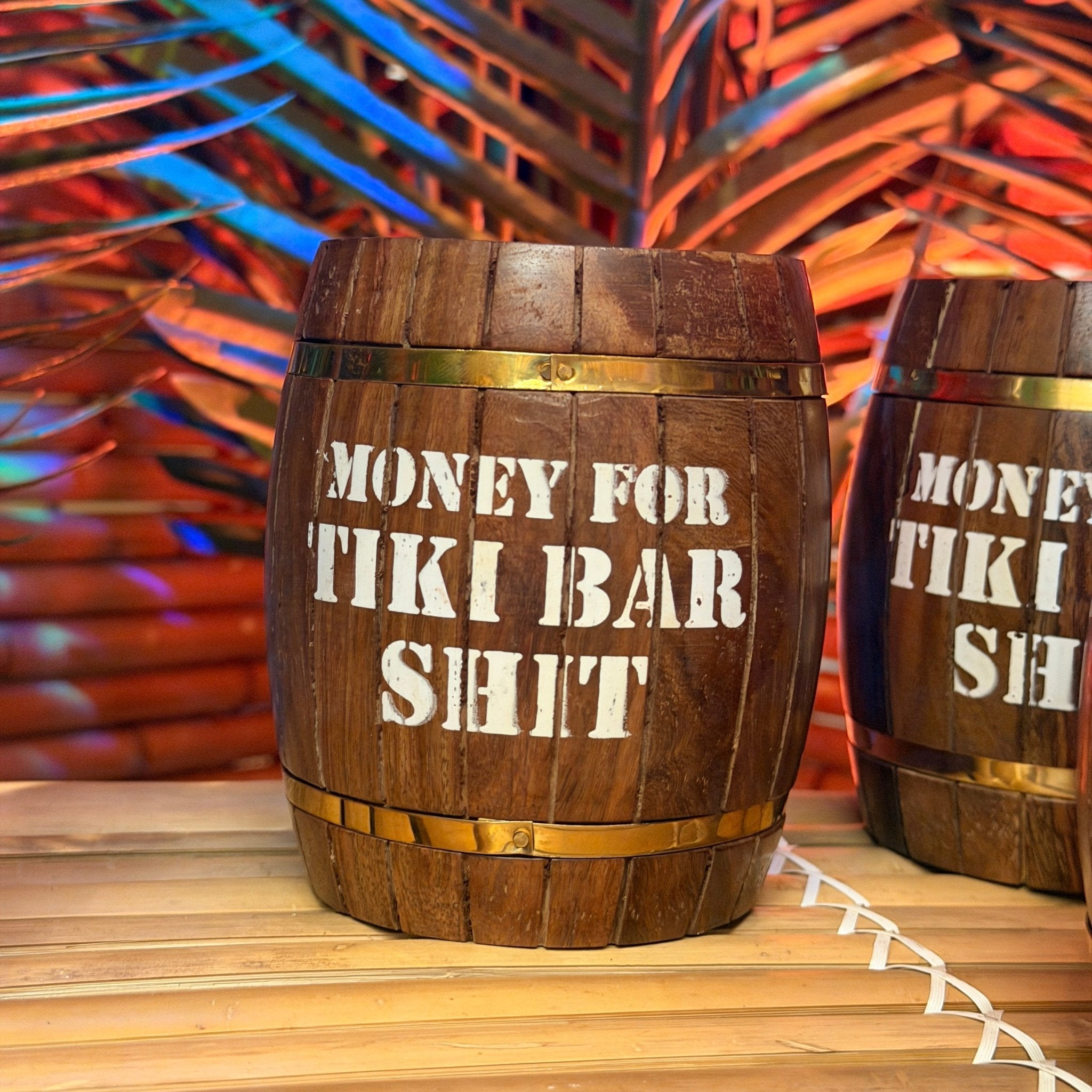 Tiki Bar Sh*t Rum Barrel Money Bank | Park Candy