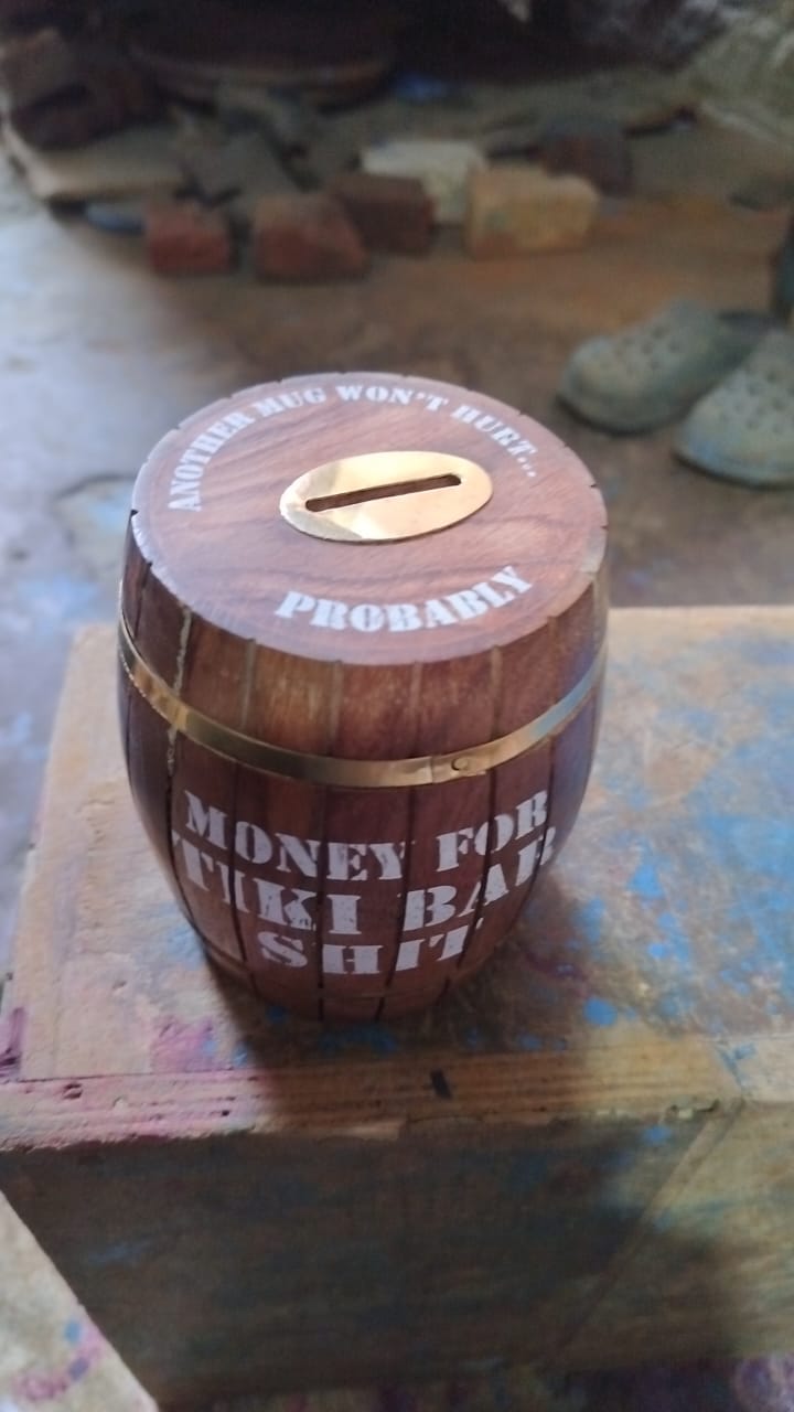 Tiki Bar Sh*t Rum Barrel Money Bank | Park Candy