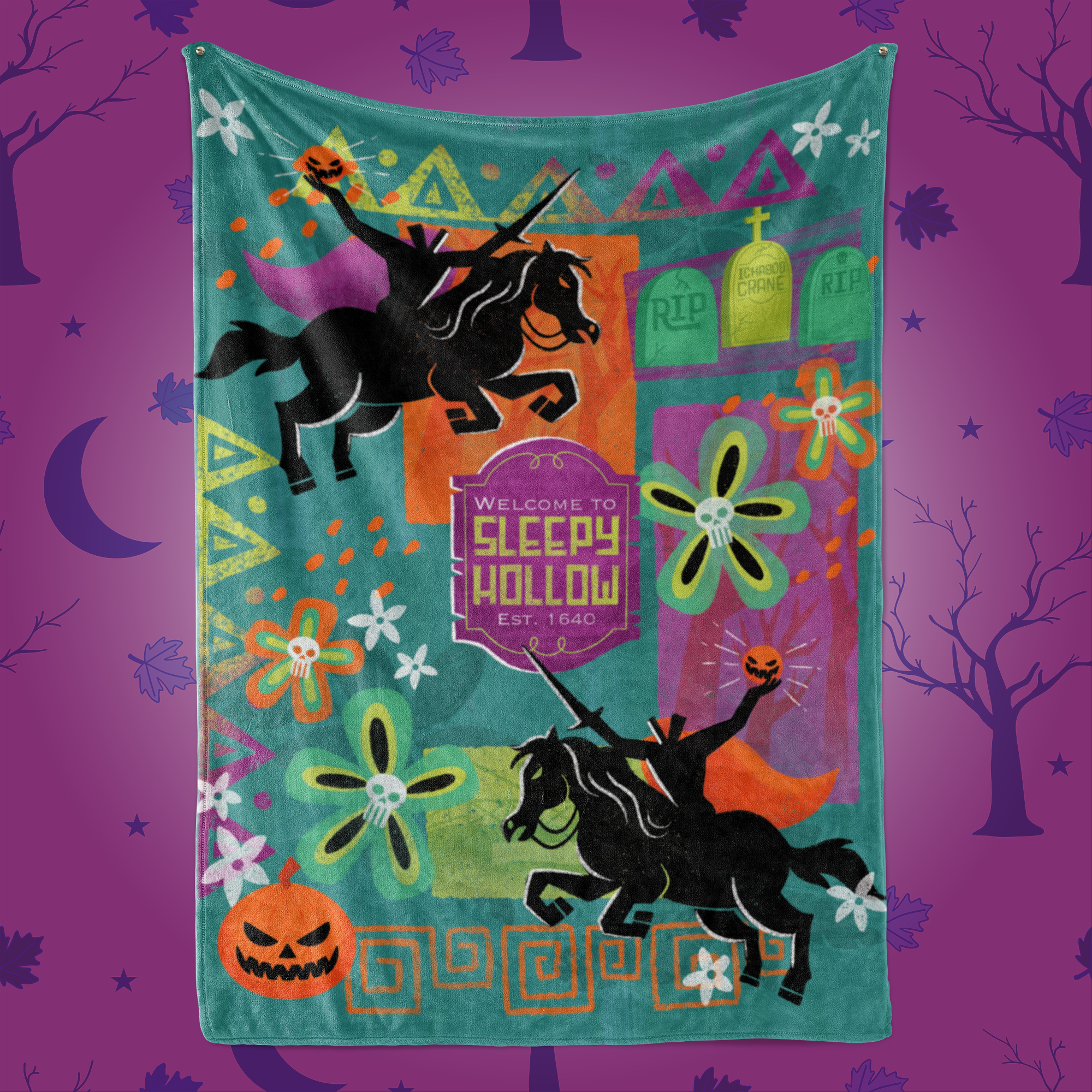Sleepy Hollow Minky Fleece Blanket - Park Candy
