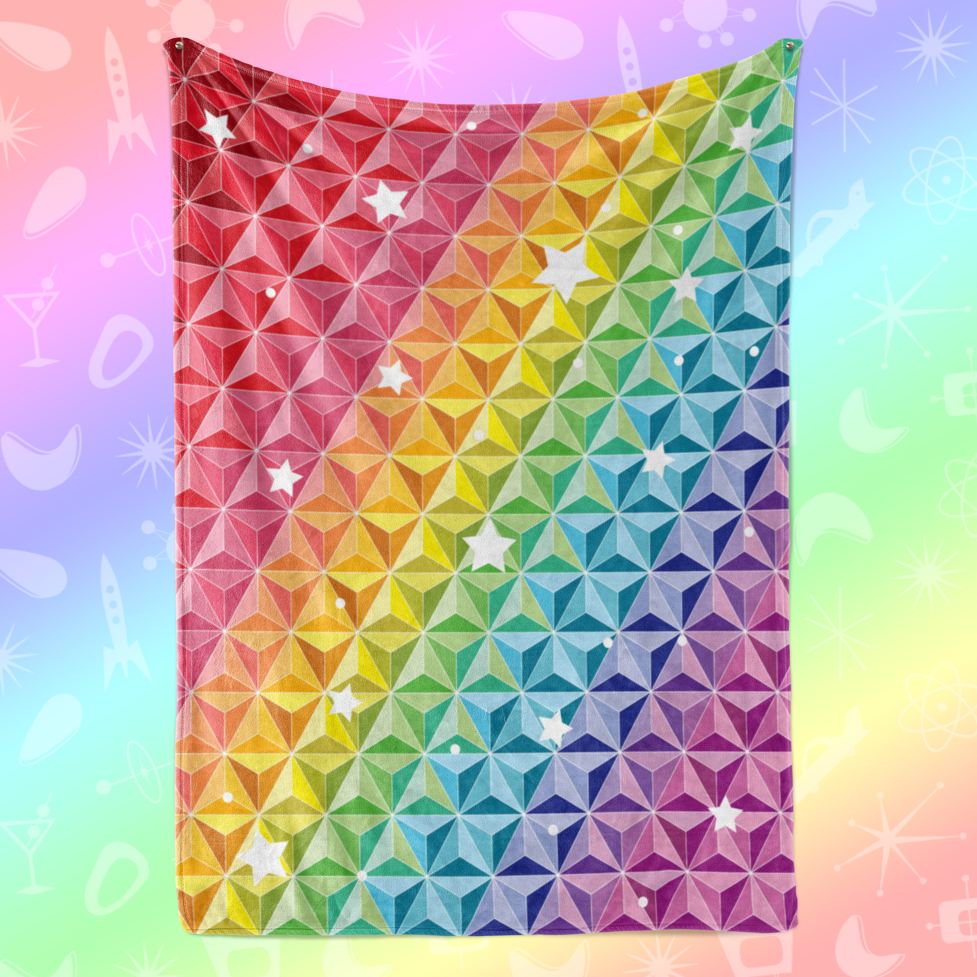 Spaceship Pride Minky Fleece Blanket - Park Candy