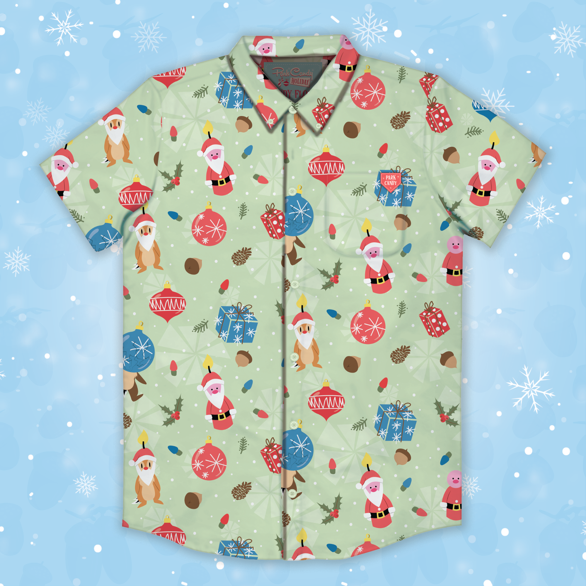 Chipmunk Cheer Button Up Shirt - DECEMBER PREORDER - Park Candy