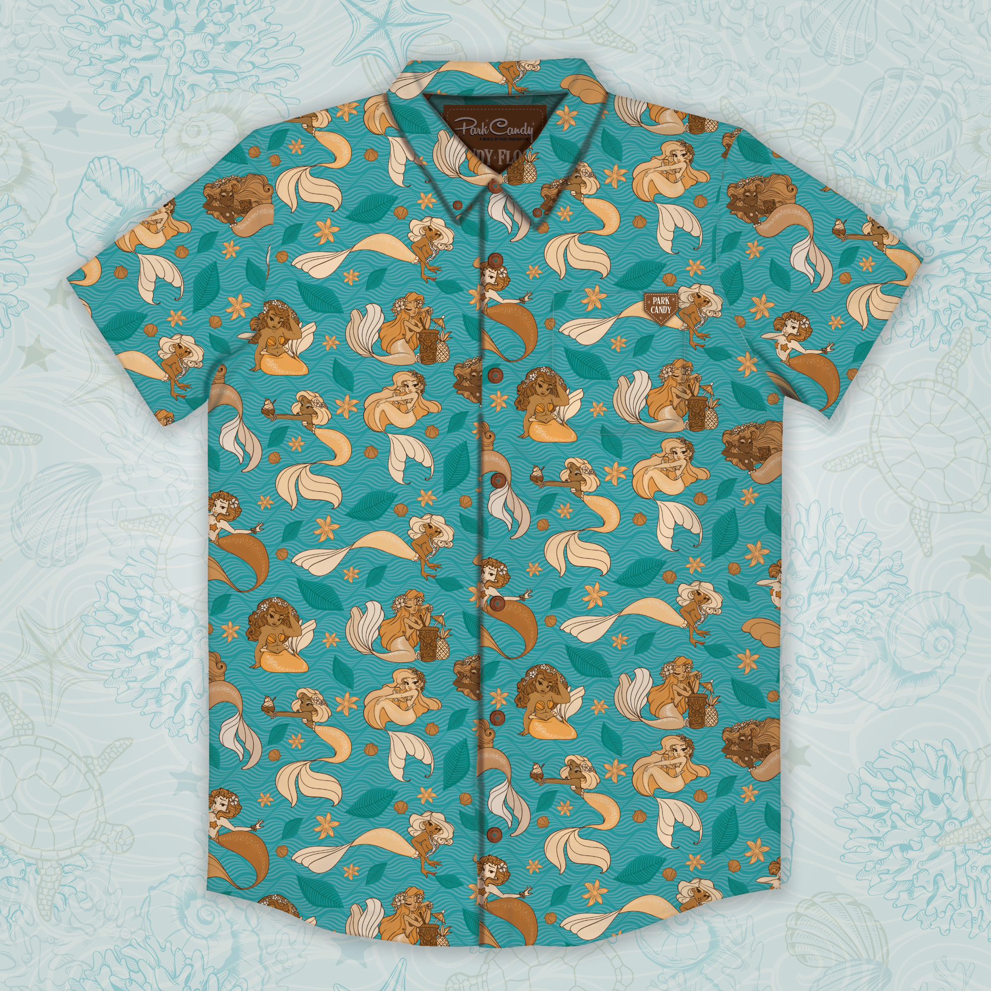 Mermaid Lagoon Button Up Shirt - MAY PREORDER - Park Candy