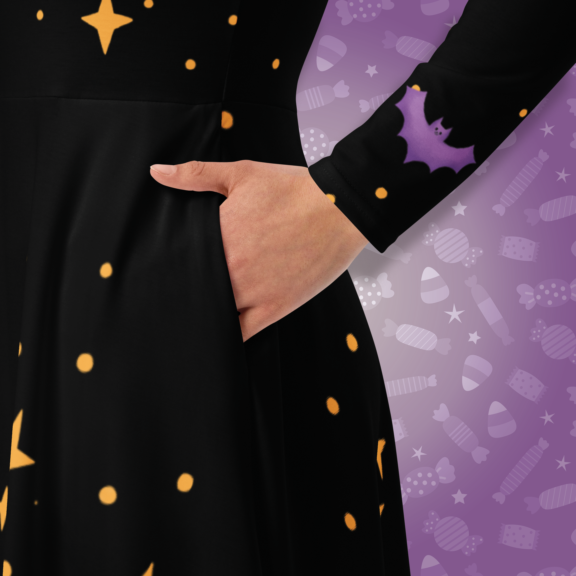 Spooky Nights Long Sleeve Midi Dress - Park Candy