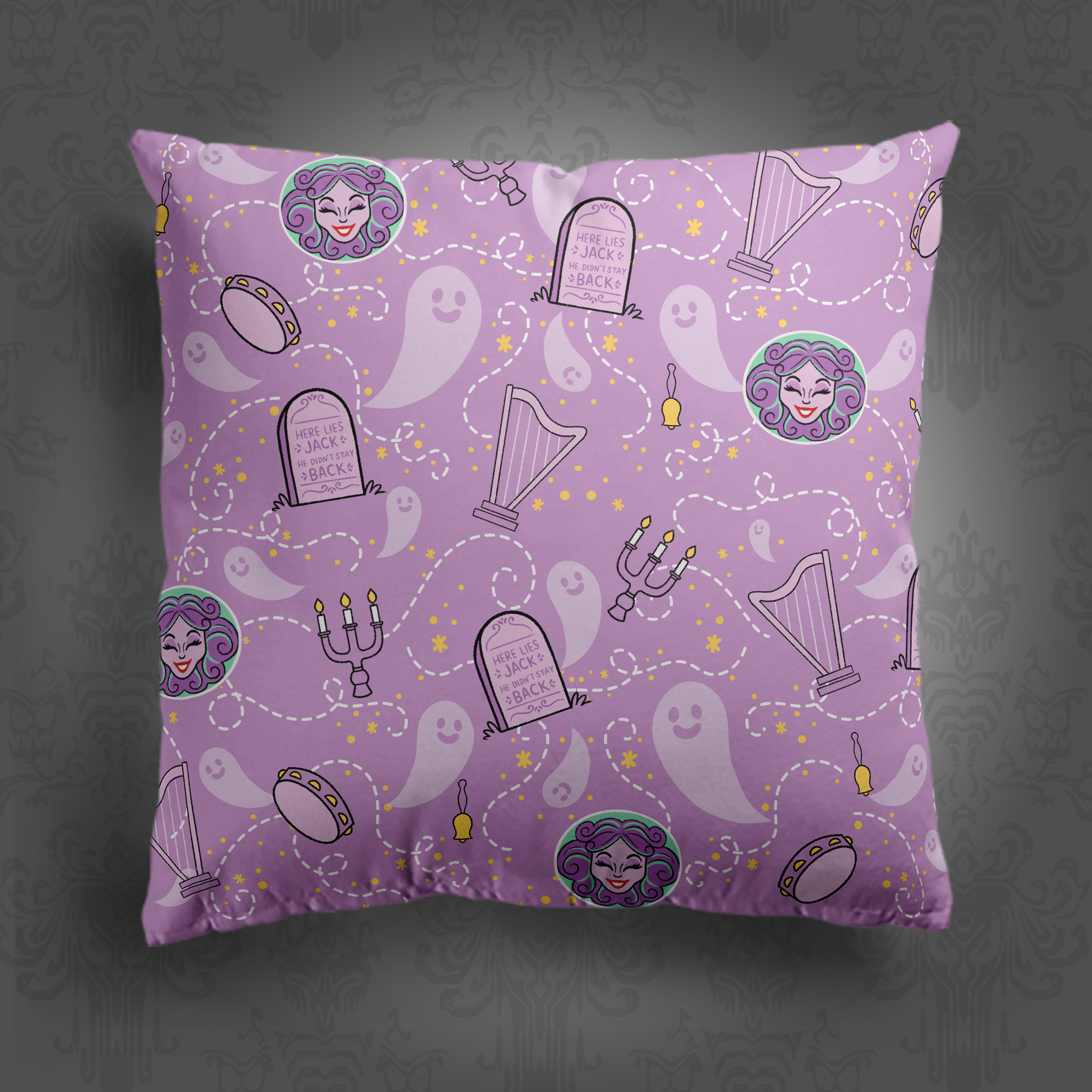 Happy Haunts Throw Pillow - Park Candy