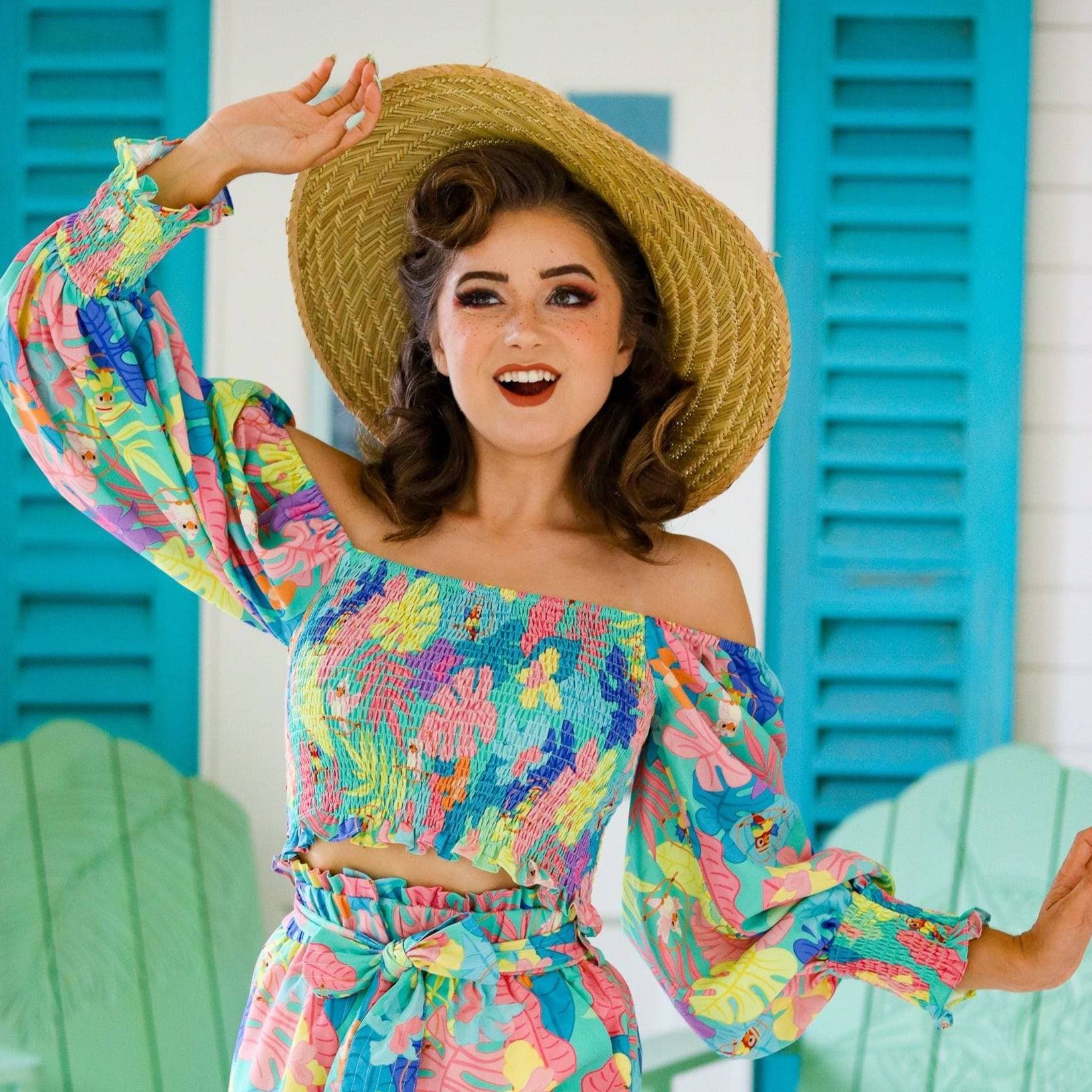 Tropical Hideaway Off Shoulder Blouse - MARCH PREORDER - Park Candy